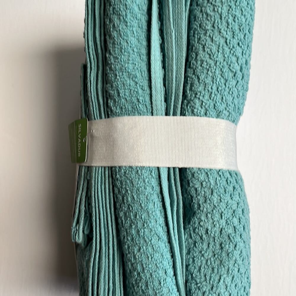 Truly Calm Towel Set Aqua Blue 6 Piece, Bath, Hand & Washcloths 100% Cotton - Picture 4 of 5
